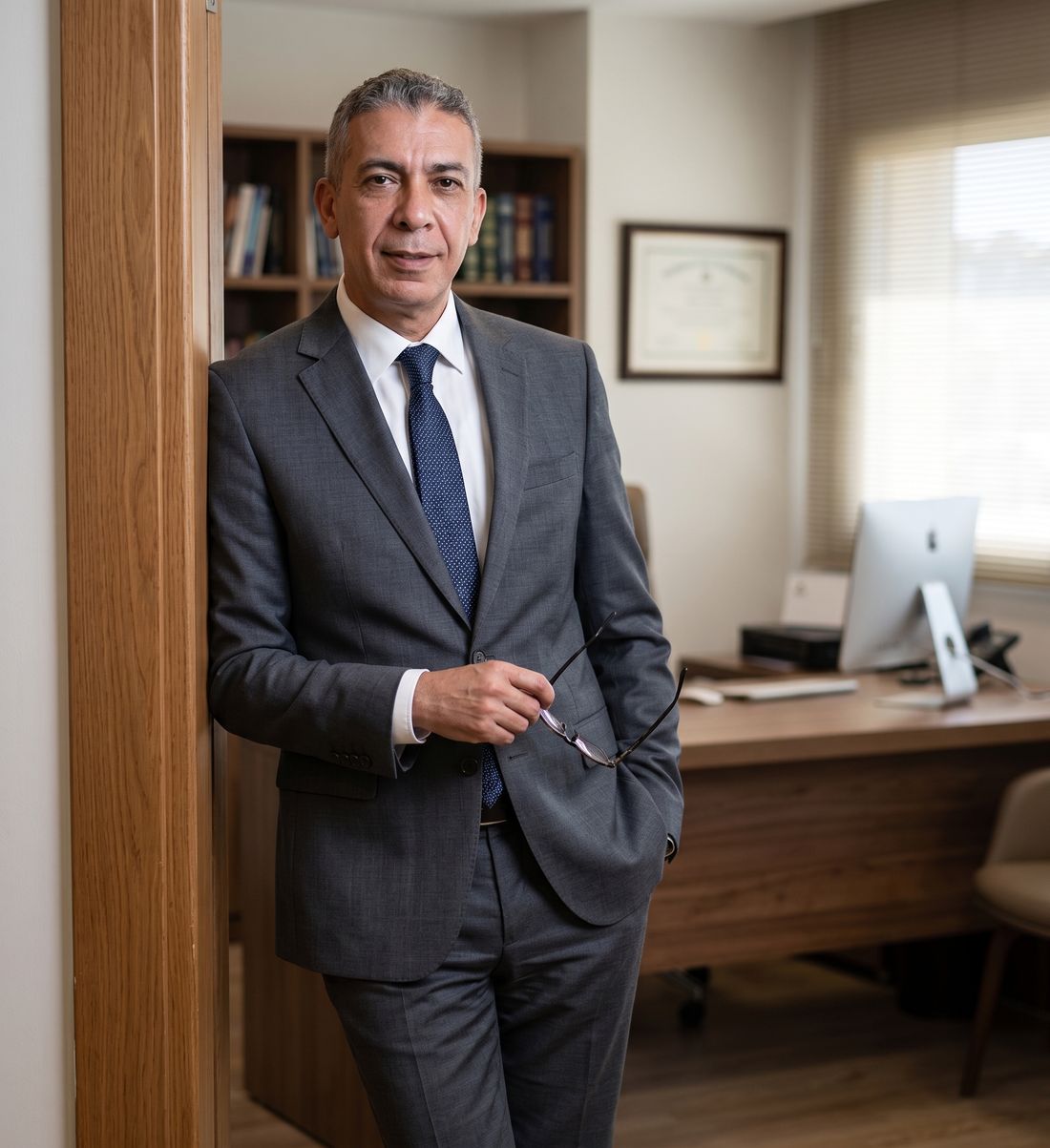 Dr. Diaa Al-Awadi, the intensive-care doctor behind the Tayyibat food list, in his office