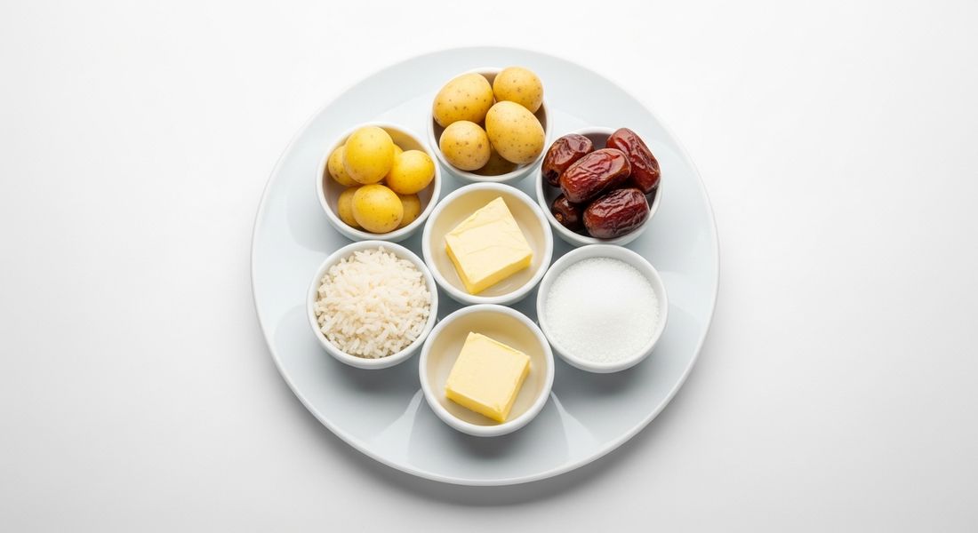 Rice, potatoes, dates, butter and sugar, the five foods the Tayyibat diet is built on