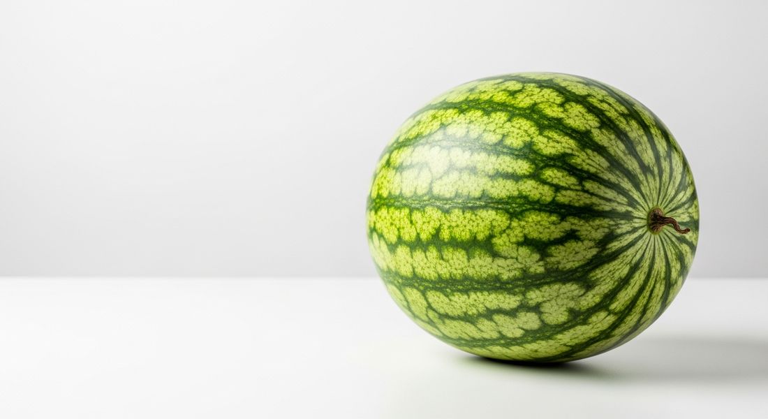 A sliced watermelon, its red flesh exposed