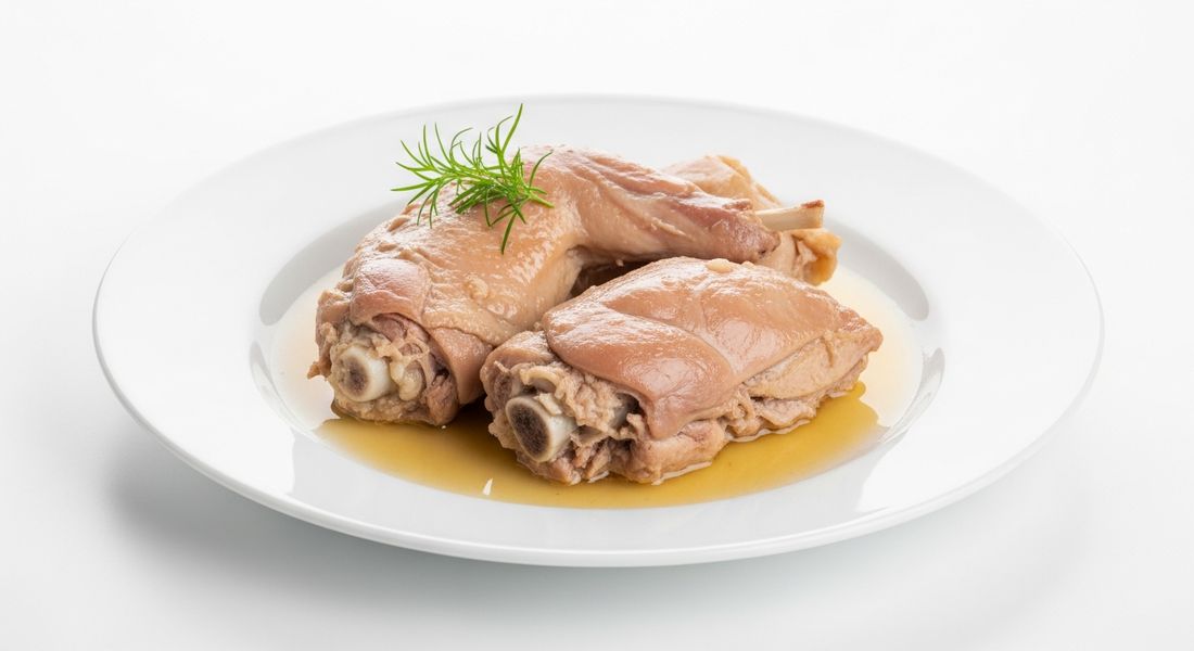 Rabbit braised in broth, a Tayyibat diet recipe