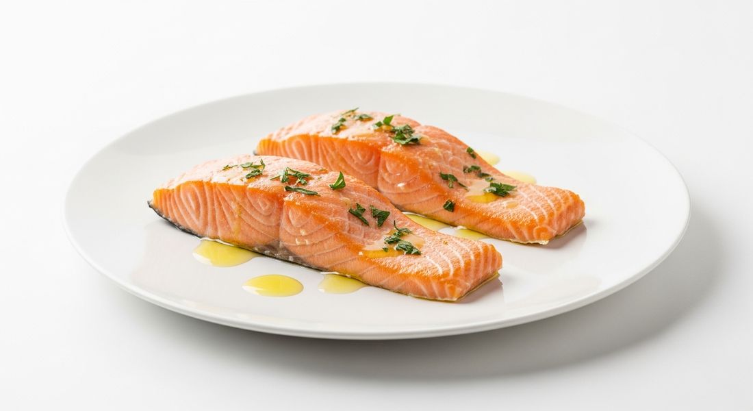 Wild salmon with olive oil, a Tayyibat diet recipe
