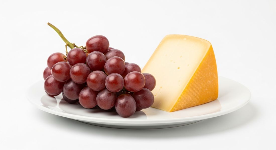 Grapes and aged cheese